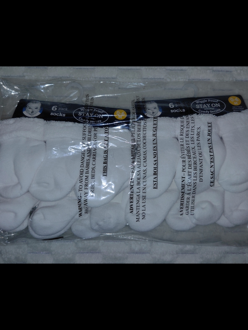 2/6 Pack Gerber Baby Socks 0-6 Month